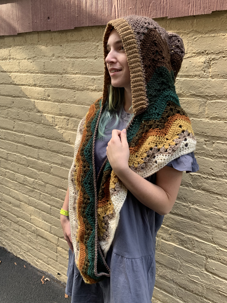 6-Day Hooded Infinity Scarf Crochet Pattern by Betty McKnit