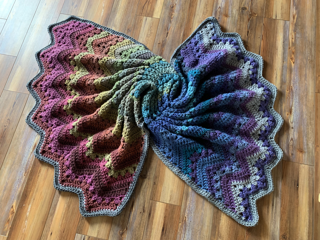 7 Caron Chunky Cakes later - this mammoth is complete (Waffle stitch) :  r/crochet