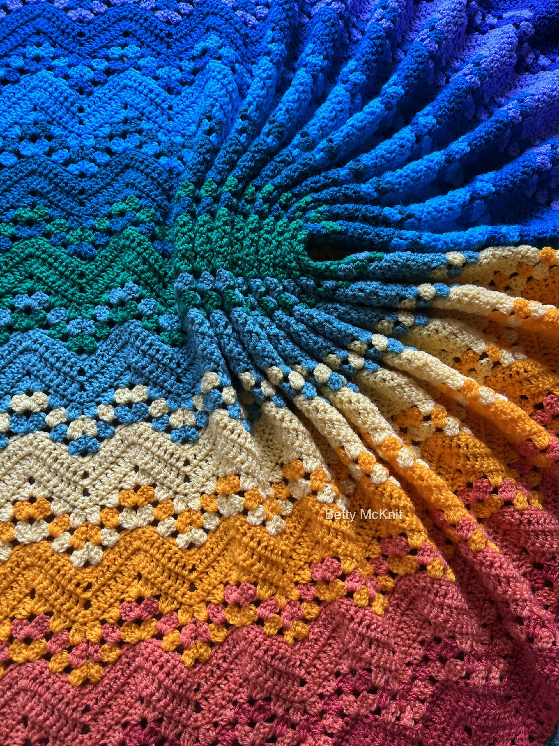 Handmade Crocheted Rainbow Baby Blanket Lap Blanket Square