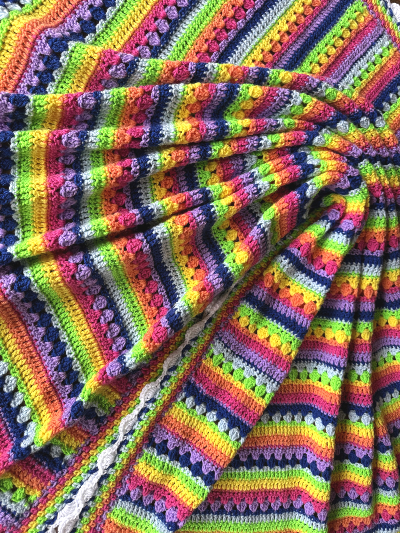 6+ Retro Crochet Patterns 6-Day Retro Rainbow Blanket Crochet Pattern by Betty McKnit