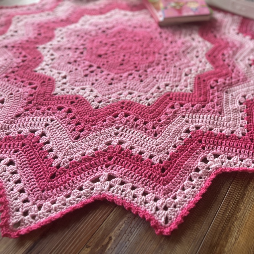 6-Day Superstar Blanket, Knitting Fever Pinwheel Yarn