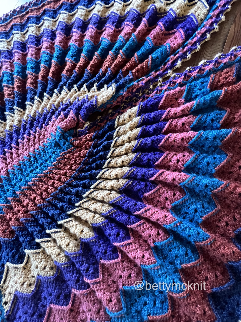 Colorful crochet textured blanket